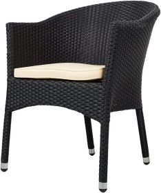 Outdoor Dining Wicker Chairs Patio Garden Furniture with Seat Cushions; Weave Rattan Armchair 1 PC (Black) Outdoor Dining Wicker Chairs Patio Garden Furniture with Seat Cushions; Weave Rattan Armchair 1 PC (Black)