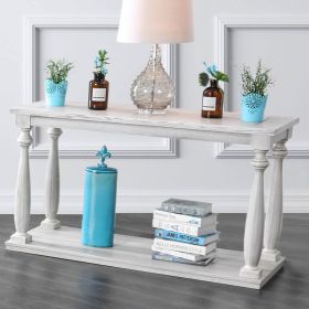 Rustic Style Antique White 1pc SOFA TABLE Open Bottom Shelf Plank Style Table Top Living Room Furniture Rustic Style Antique White 1pc SOFA TABLE Open Bottom Shelf Plank Style Table Top Living Room Furniture